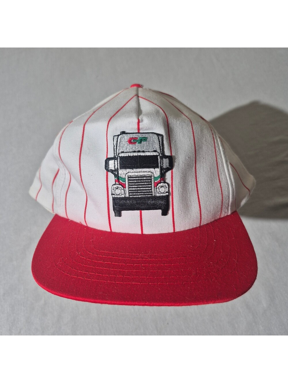 Vintage KC Semi Truck pinstripe Trucker snapback hat cap